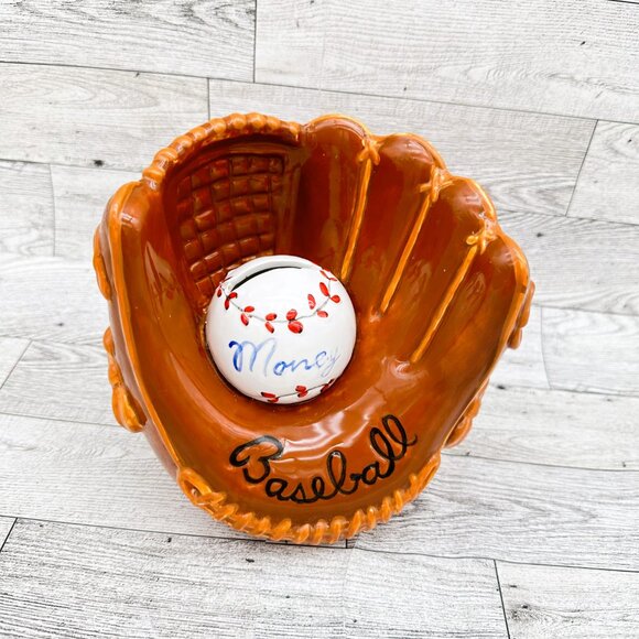 Goods Gallery Inc. Baseball Glove and Ball Ceramic Bank - Picture 2 of 7